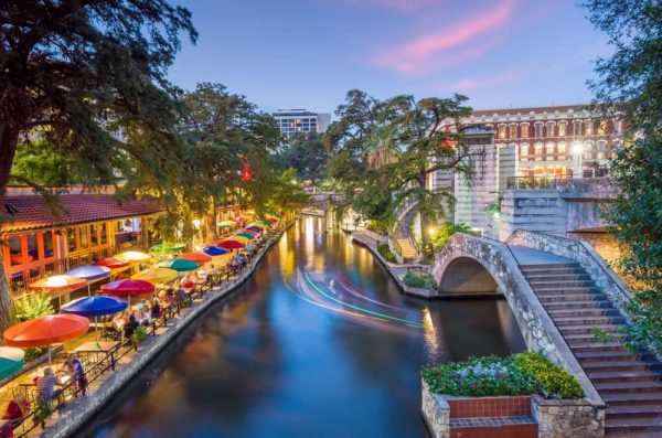 River walk in the city of San Antonio downtown.